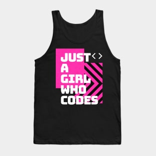 Just A Girl Who Codes Computer Geek Female Coder Tank Top